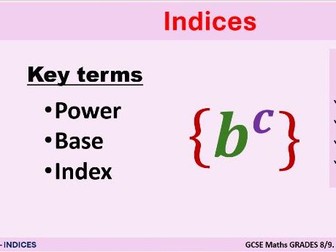 Indices - Revision for Grades 8/9 - PDF
