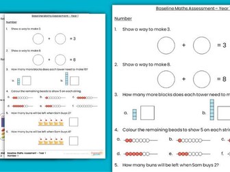 Year 1 Baseline Maths Assessment - by Classroom Secrets