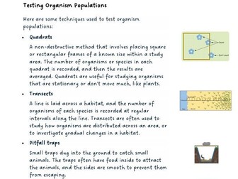 Organism population testing quiz