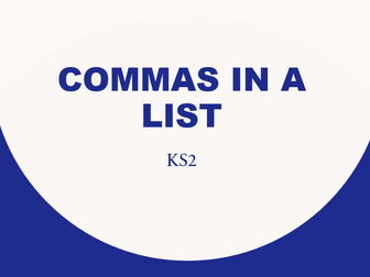 Commas in  a list - KS2