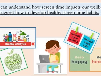 E-safety - the impact of screen time and  developing healthy habits