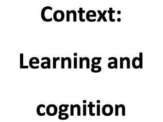 Learning and Cognition Context