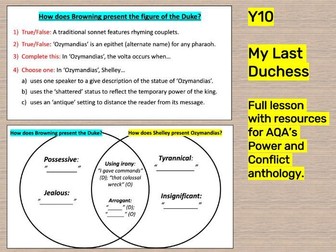 Y10 My Last Duchess (AQA Power & Conflict)