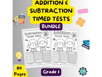 Boost Grade 1 Math Fluency with Subtraction and Addition Timed Tests