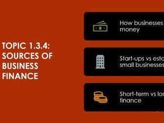 1.3.4 Sources of business finance