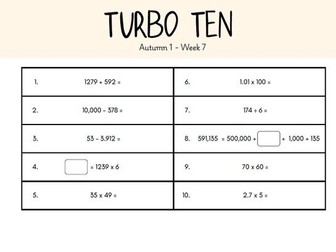 Turbo ten - arithmetic resource 4-6