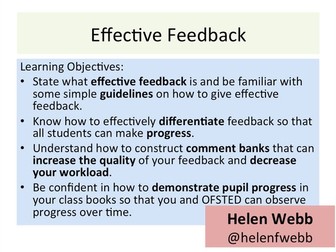Teacher CPD Package: Effective Feedback