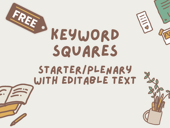 Keyword Squares Starter or Plenary