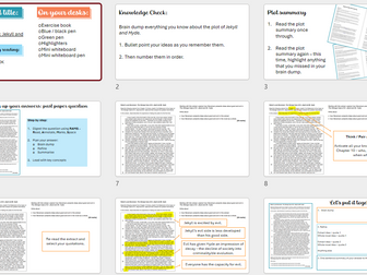 Jekyll and Hyde Revision Lesson: Plot Review and PPQ