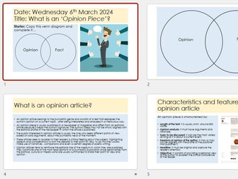 Opinion Writing SOW - GCSE English Language Paper 2 skills...