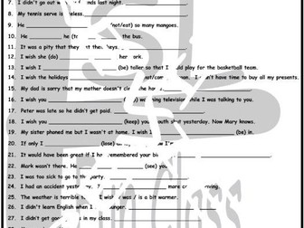 wish and modal verbs of regret 7 game plus 2 worksheet bundle
