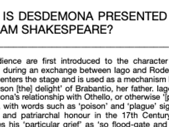 Desdemona in Act 1 of Othello