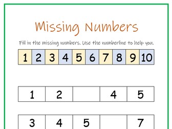 Adapted Missing Numbers to 10