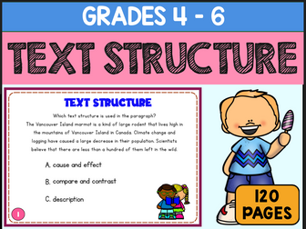Text Structure Task Cards Fun Activities