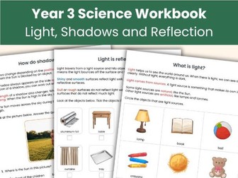 Year 3 Light Workbook | KS2 Science Worksheets | Light and Shadow | Printable Learning Resource