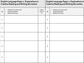 English Language Overview Sheet