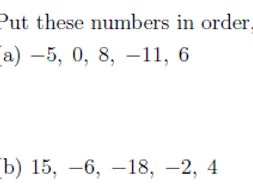 Ordering and comparing integers worksheet (with solutions) | Teaching