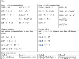 bidmas worksheet teaching resources