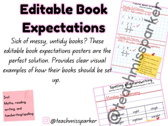 Book Expectation Posters Editable
