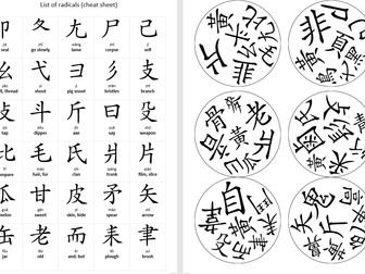 Chinese Radicals Matching Game Complete Bundle: 171 radicals