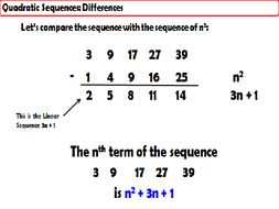 Quadratic Sequences- Nth term by jchowell - Teaching Resources - Tes