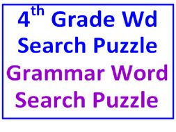 Fourth Grade Word Search Puzzle PLUS Grammar Word Searcn Puzzle (2 Puzzles)