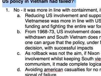 D1 / A** Was Vietnamisation a Sign of Failure Essay Plan