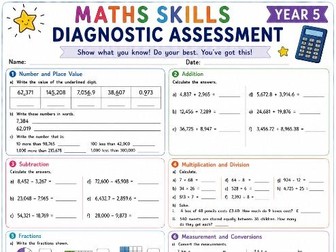 Year 5 Maths Skills Diagnostic Assessment | KS2 Maths Baseline Assessment | Start of Year 5