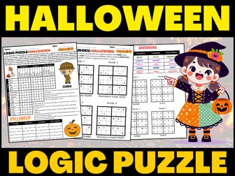 Halloween: logic puzzle and Word Sudoku Activities for Middle & High School