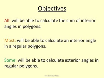 Interior and exterior angles in polygons