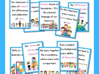 Celebrating Unity in Diversity: Diverse Classroom Posters Collection