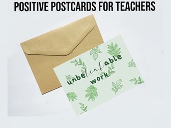 Printable Positive Postcard, Positive Feedback For Students, Classroom Management Tool