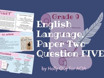 GCSE English Language – AQA Paper 2 Question 5, non fiction creative writing FULL MARKS