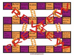 Personal Information Chutes and Ladders Board Game