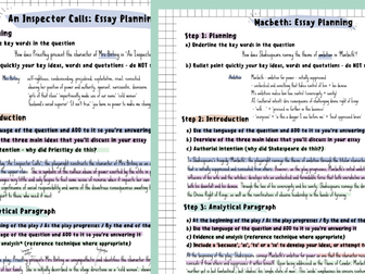 Grade 9 'Macbeth' and 'An Inspector Calls' - Essay Guide + Model