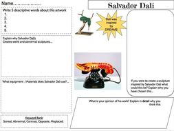 Salvador Dali Artist Annotation Planning Sheet GCSE / KS3 | Teaching
