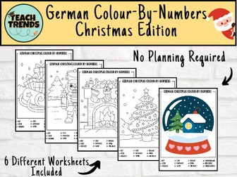 Christmas German Colour-By-Numbers Colouring Pages
