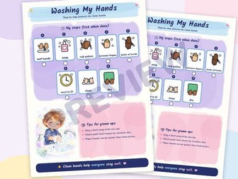 Washing My Hands: Visual Steps Poster