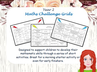 Year 2 Maths Challenge Grids - Differentiated