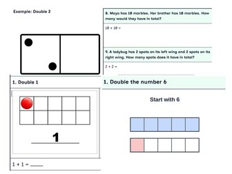 Doubling (up to 20) - visual learning