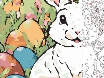 Easter Bunny paint by colour