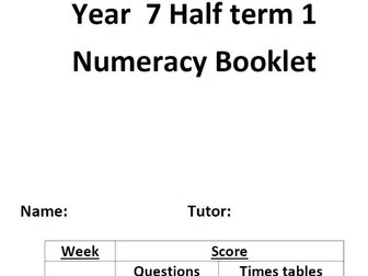 Year 7 Numeracy Practice Booklets