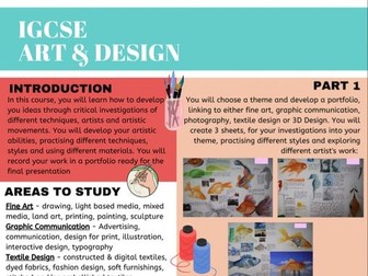 IGCSE Art & Design student course poster
