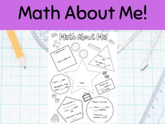 Math About Me, All About Me, KS1, KS2, Worksheet