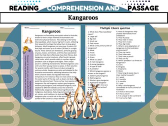 Kangaroo Facts: Engaging Reading Passage with Interactive Questions