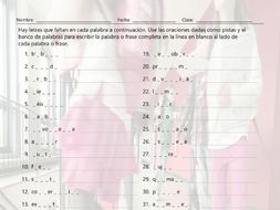 conditional sentences types 0 and 1 missing letters spanish worksheet