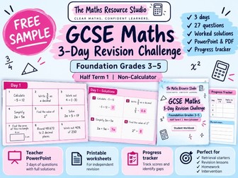 GCSE Maths Foundation | 3-Day Revision Challenge | Non-Calculator