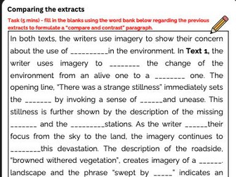 GCSE English Language - Paper 2 Question 4 - comparison practice workbook