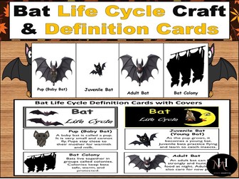 Bat Life Cycle Craft & Definition Cards | Fall Science Activity
