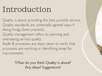 A1.2 Quality, Audit and Improvement powerpoint and revision quiz